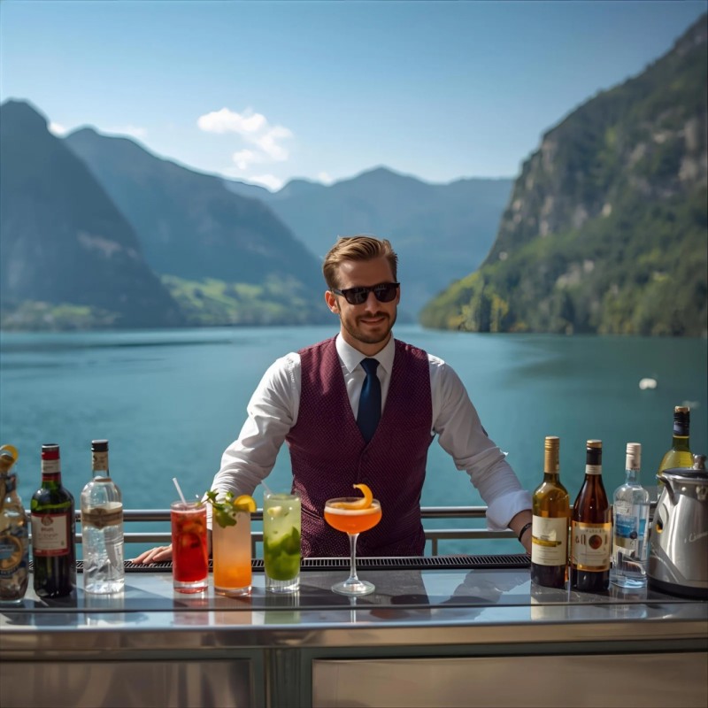 Bar mobile romantique au lac d'Annecy - Cocktails lacustres