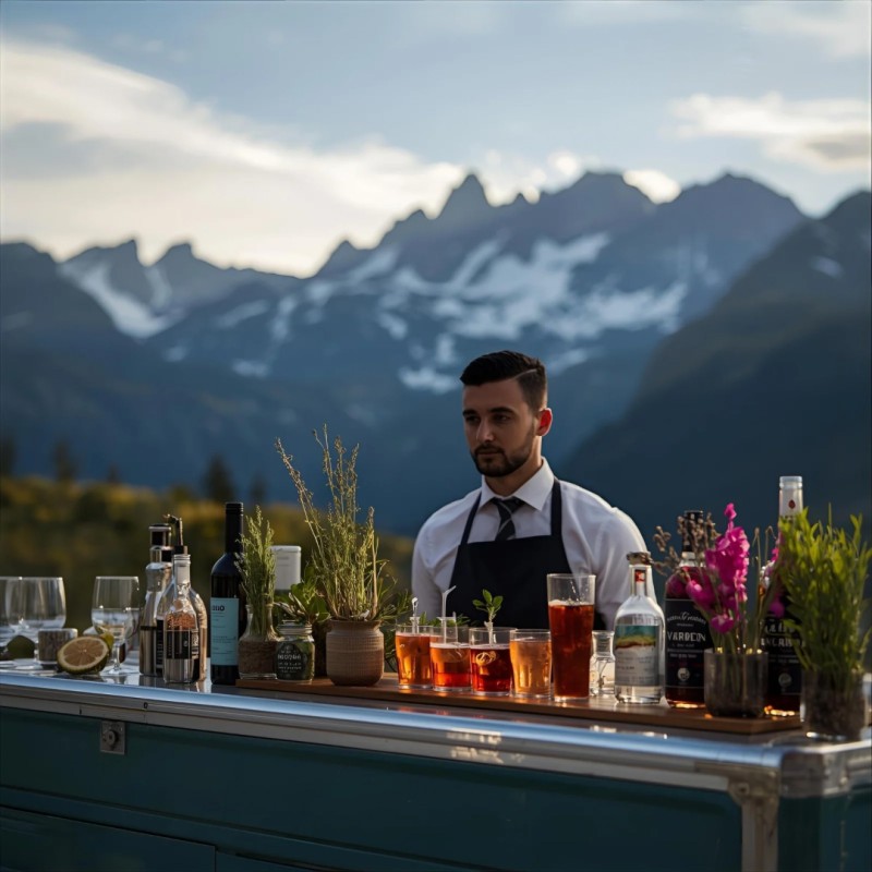 Cocktails alpins artisanaux pour mariage montagnard à Grenoble - Saveurs authentiques des Alpes